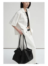 Cropped Contrast Cuban Collar Shirt Jacket