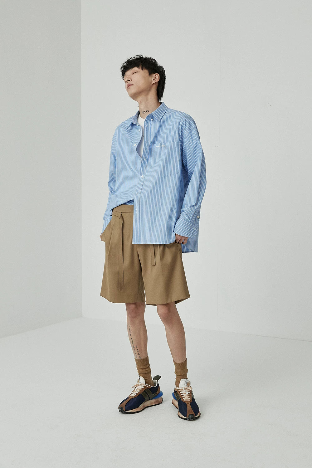 Draped Drawstring Elastic Waist Pleated Shorts