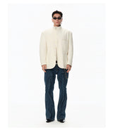 Hemp Stand-Collar Blazer