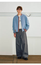 Men's Loose Color Block Bomber Jacket