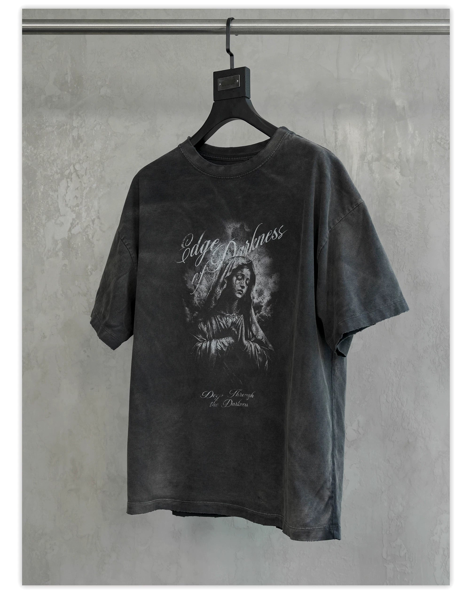 Loose Fit Washed Distressed Printed Tee