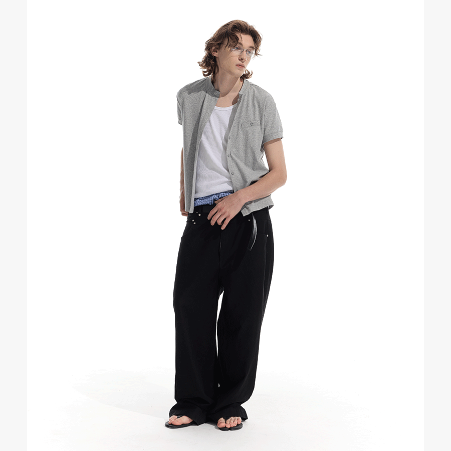 Premium Wool Blend Straight Shoulder Cardigan