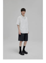 Short Sleeve Square Neck Cotton Shirt