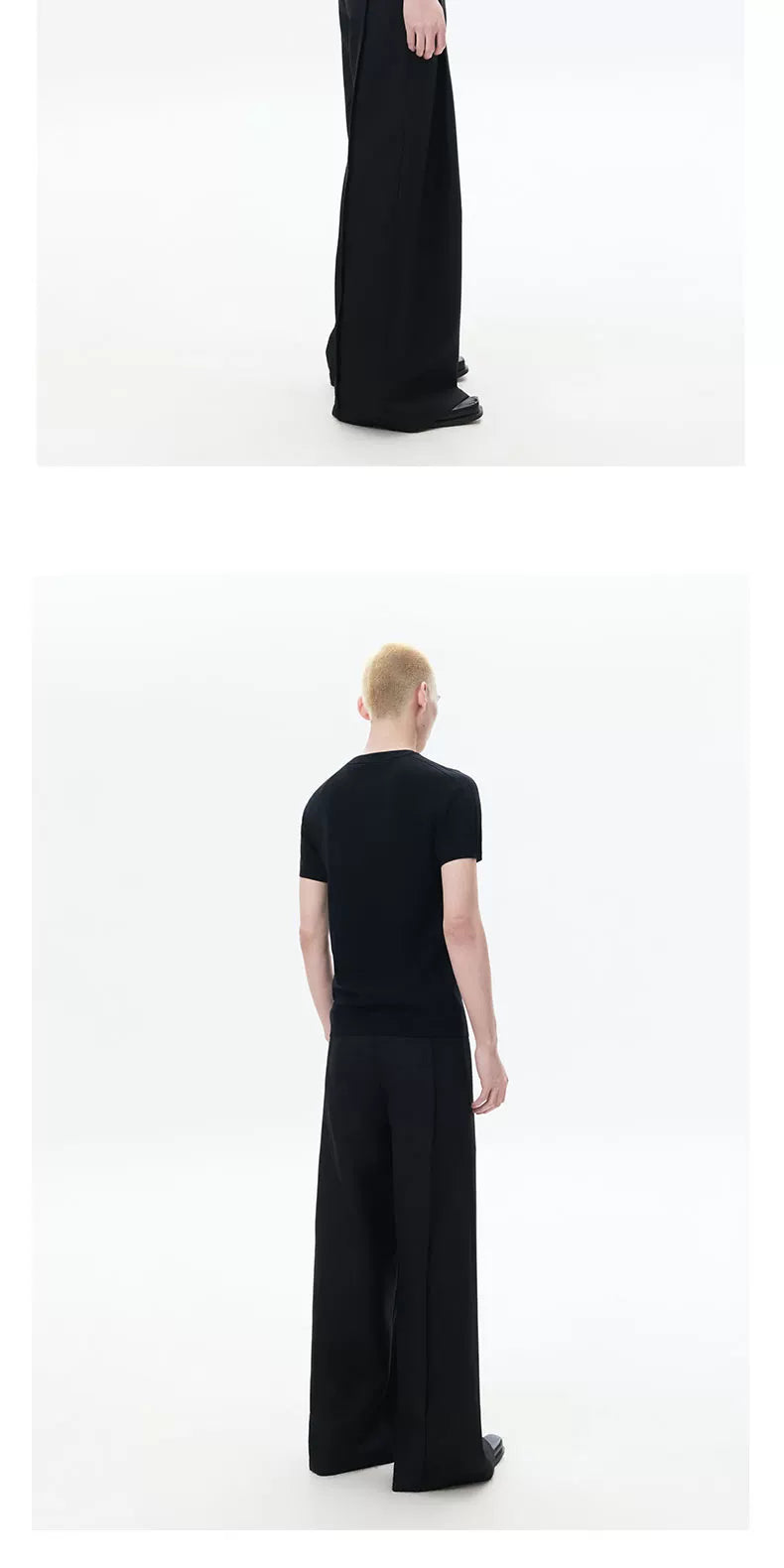 Short Sleeve Slim Ribbed Knit Tee
