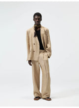 Straight Leg Hemp Linen Blend Pants