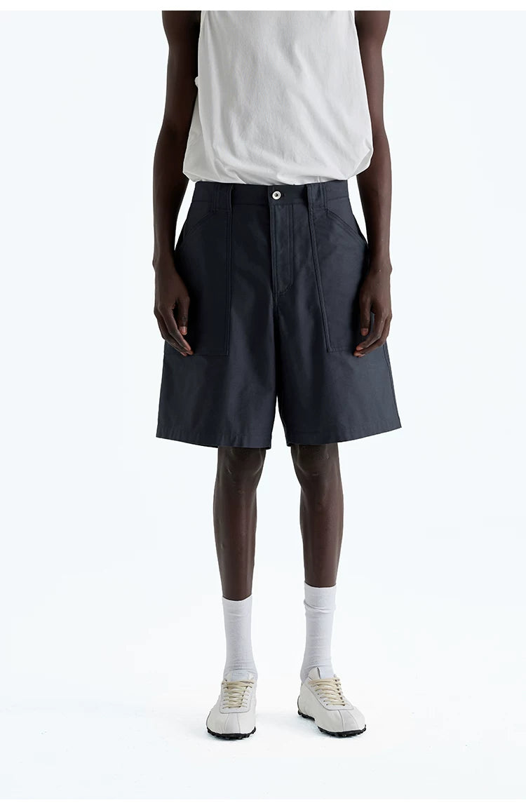 Heavy Vintage Textured Cotton Cargo Shorts