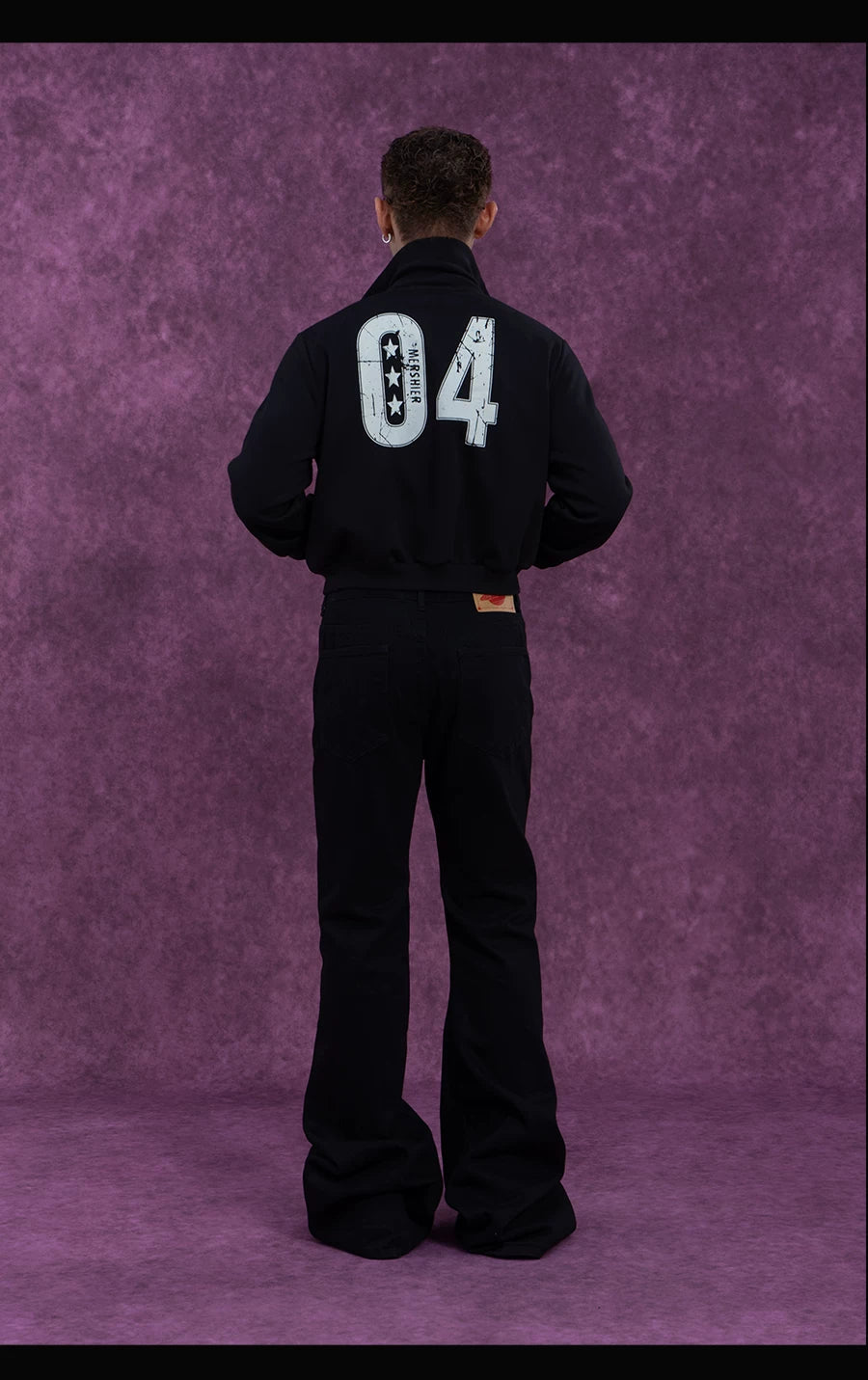 Men's Slim-fit Full-length Two-tone Flared Jeans