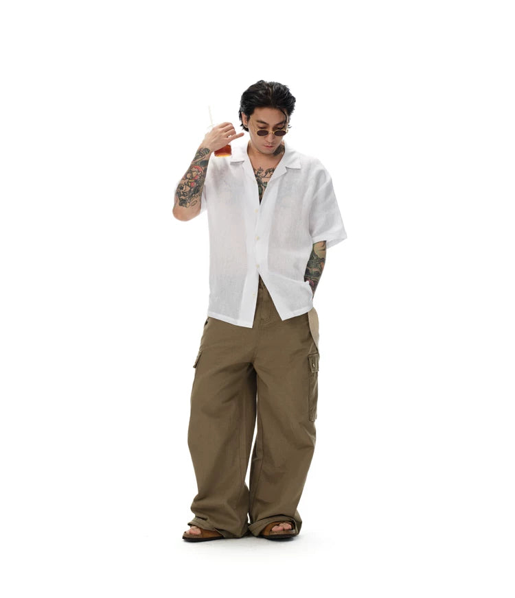 Elegant French Linen Cuban Collar Shirt