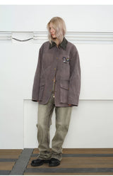 Mud-Dyed Distressed Bootcut Jeans