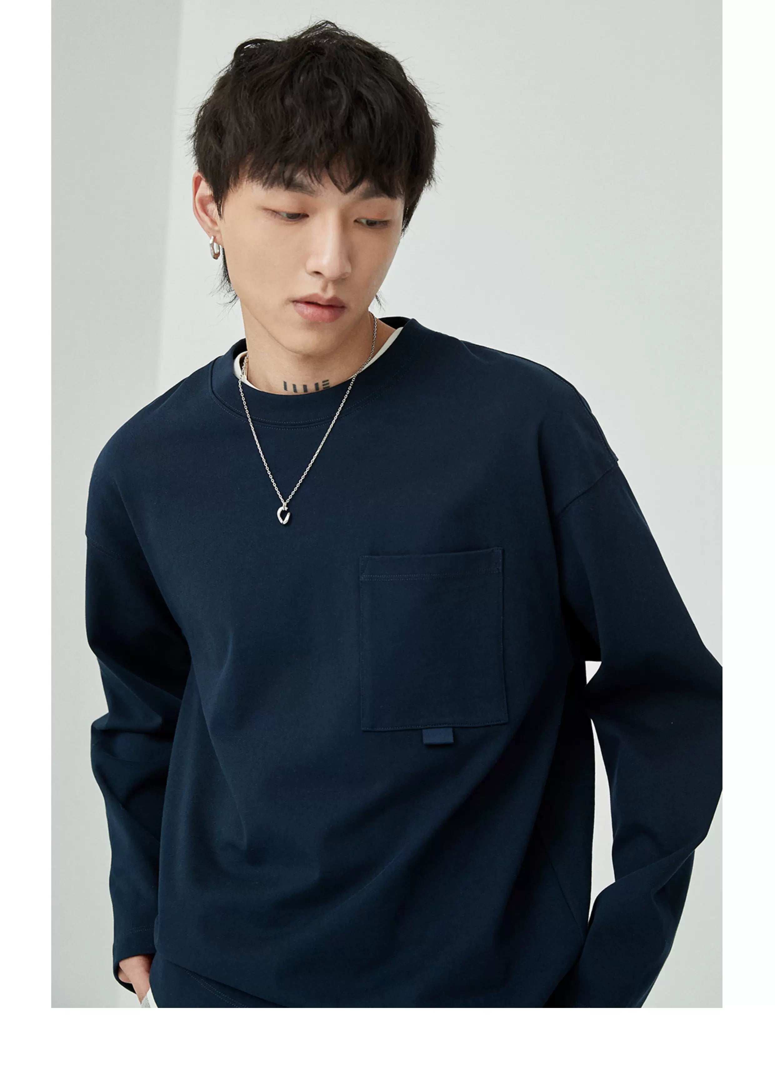 Ribbon Pocket Long Sleeve Tee