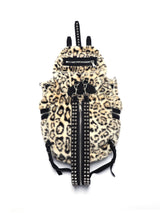Riveted Adjustable Two-tone Leather Bucket Backpack
