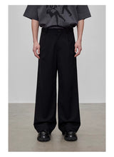 Adjustable Waist Wool Blend Dress Pants