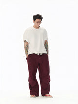 Cotton Low Waist Cargo Parachute Pants