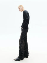 Distressed Washed Slim Curved Jeans