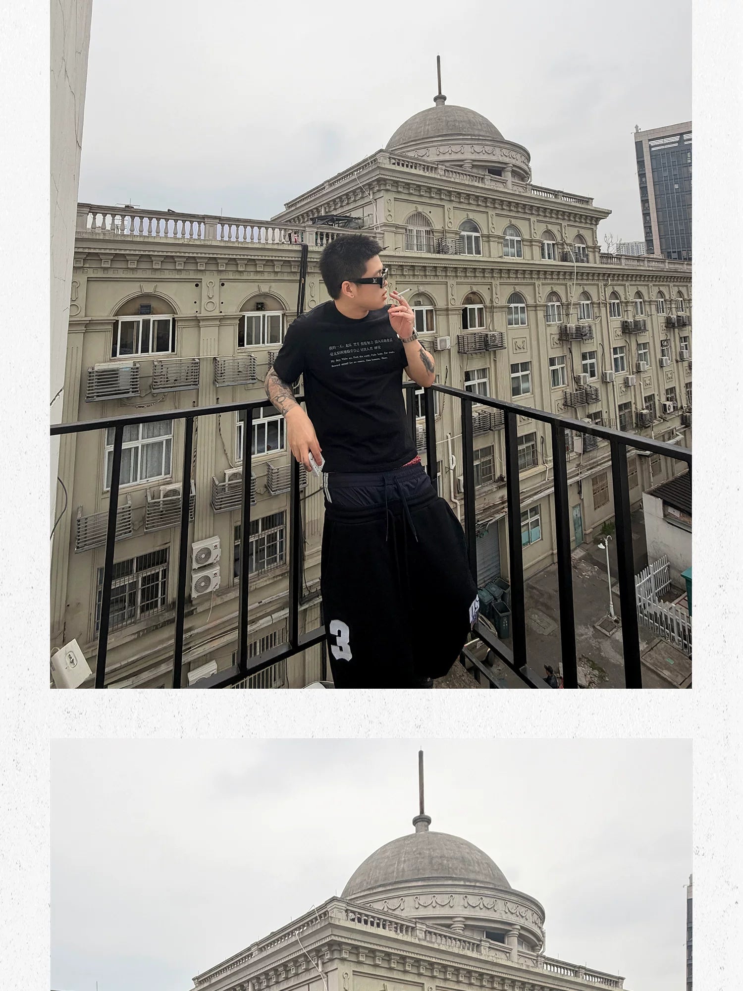 Black Minimalist Slogan Cotton Tee