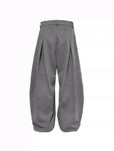 Reversible Pleated Brushed Low Rise Pants