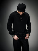 Fitted Dark Tailored Merino Cashmere Sweater
