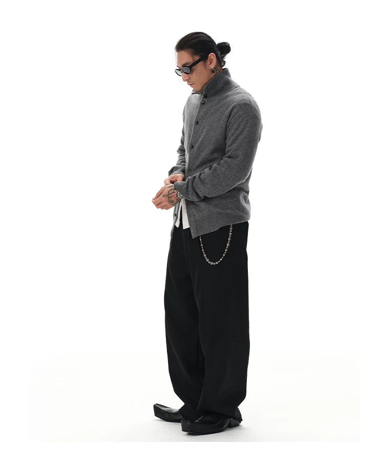 Turtleneck Merino Wool Cashmere Cardigan