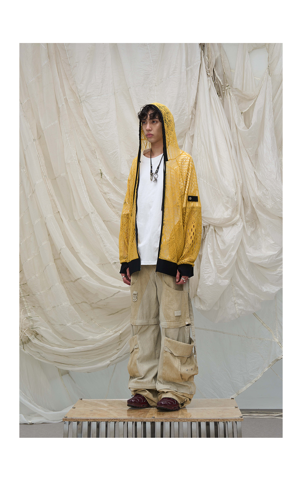 Slim Fit Ninja Sleeve Cutout Hoodie
