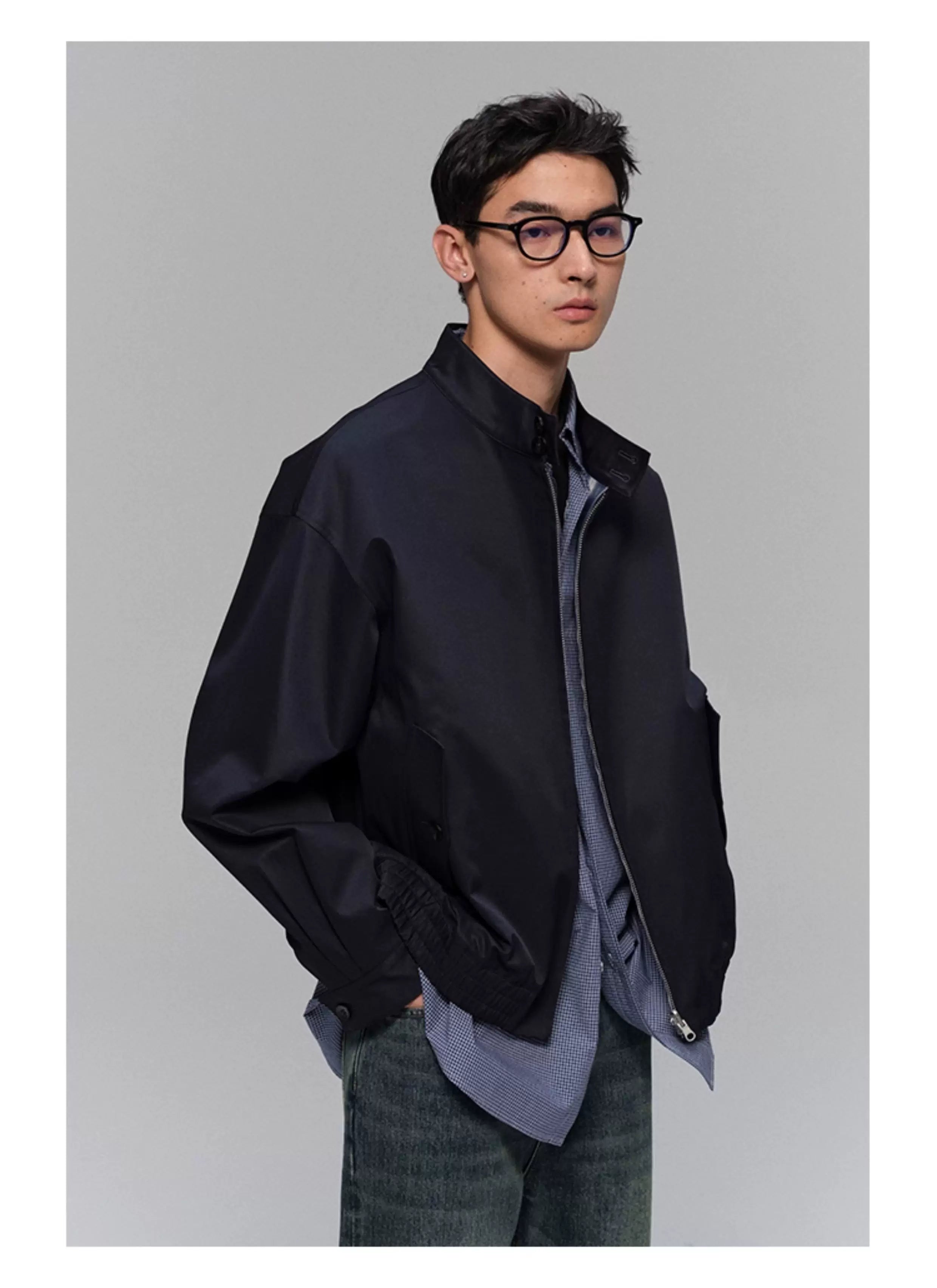 Reversible Plaid Lined Cotton Harrington Jacket