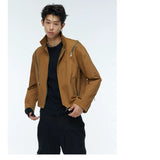 Unisex Two-Tone Irregular Short Multi-Zip Jackets