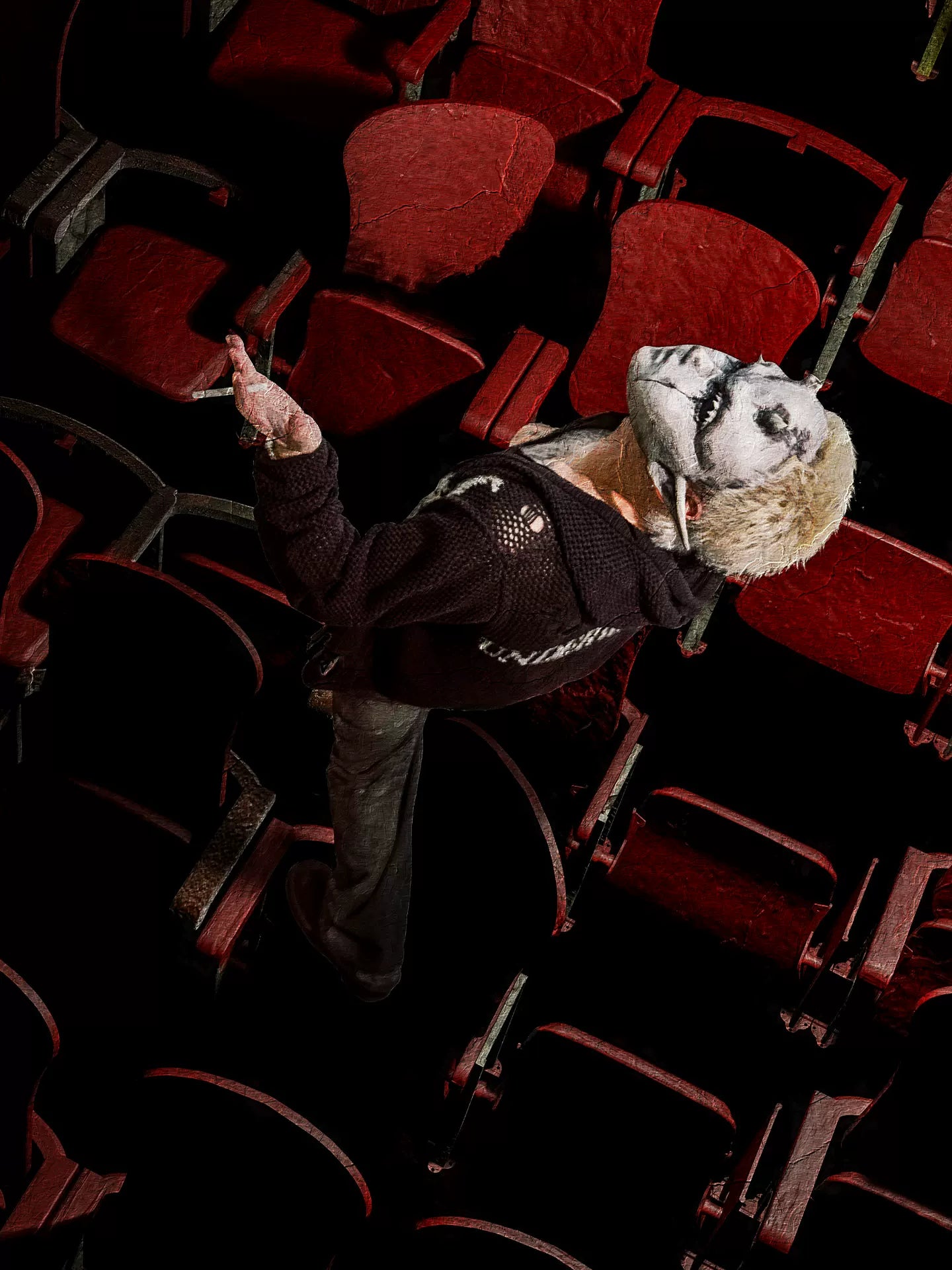 Devil Bone Jacquard Distressed Zip Cardigan