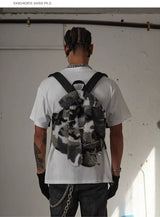 Vintage Parody Print Cropped Crew Tee