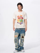 Men's Snack Print Washed Cotton Tee