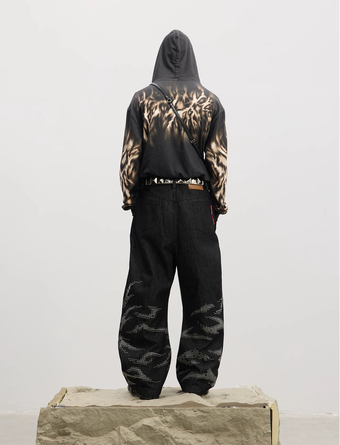 Leopard Embroidered Dual Zip Boxy Hoodie