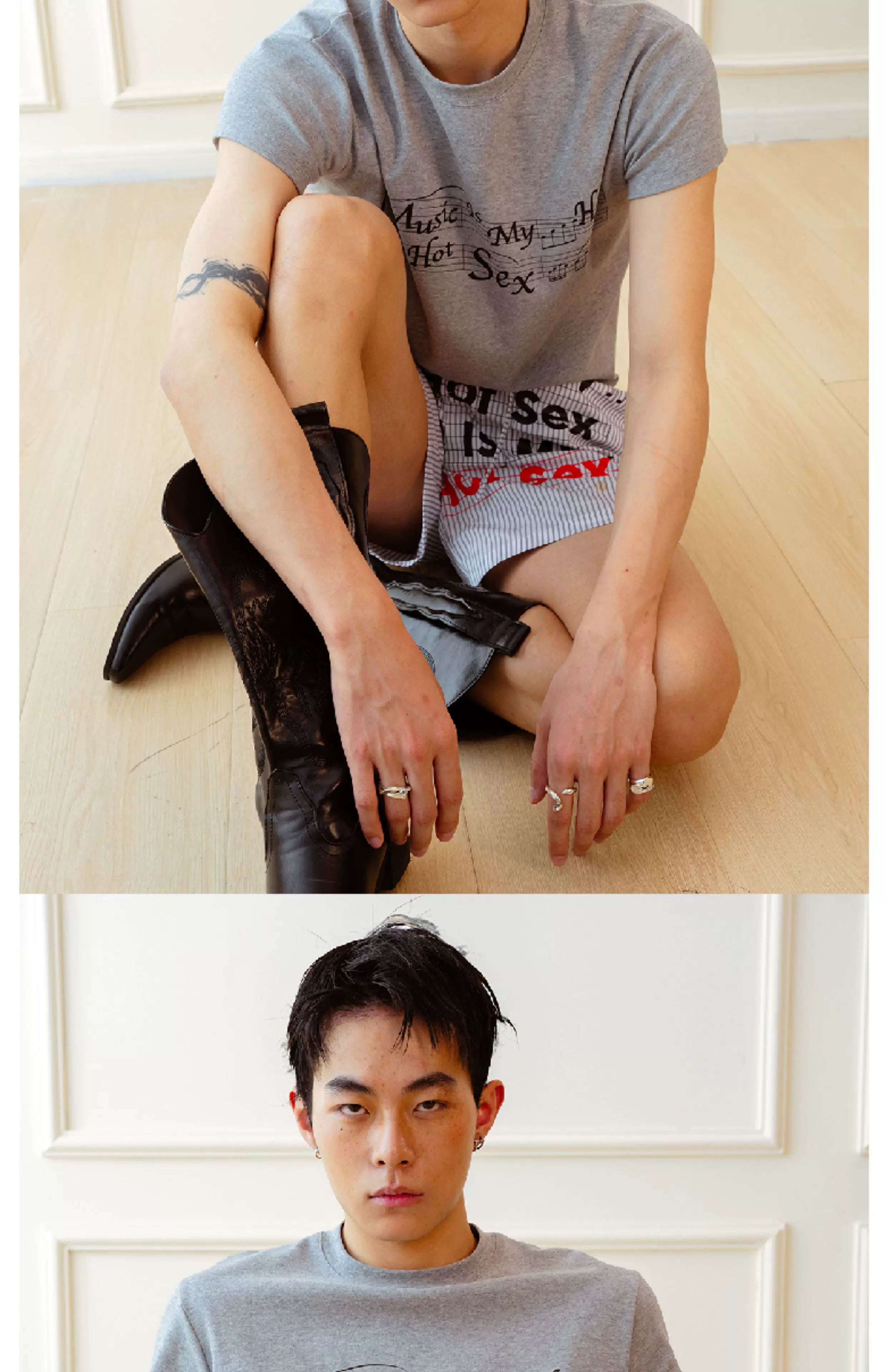 Unisex Vintage Striped Letter Print Boxers