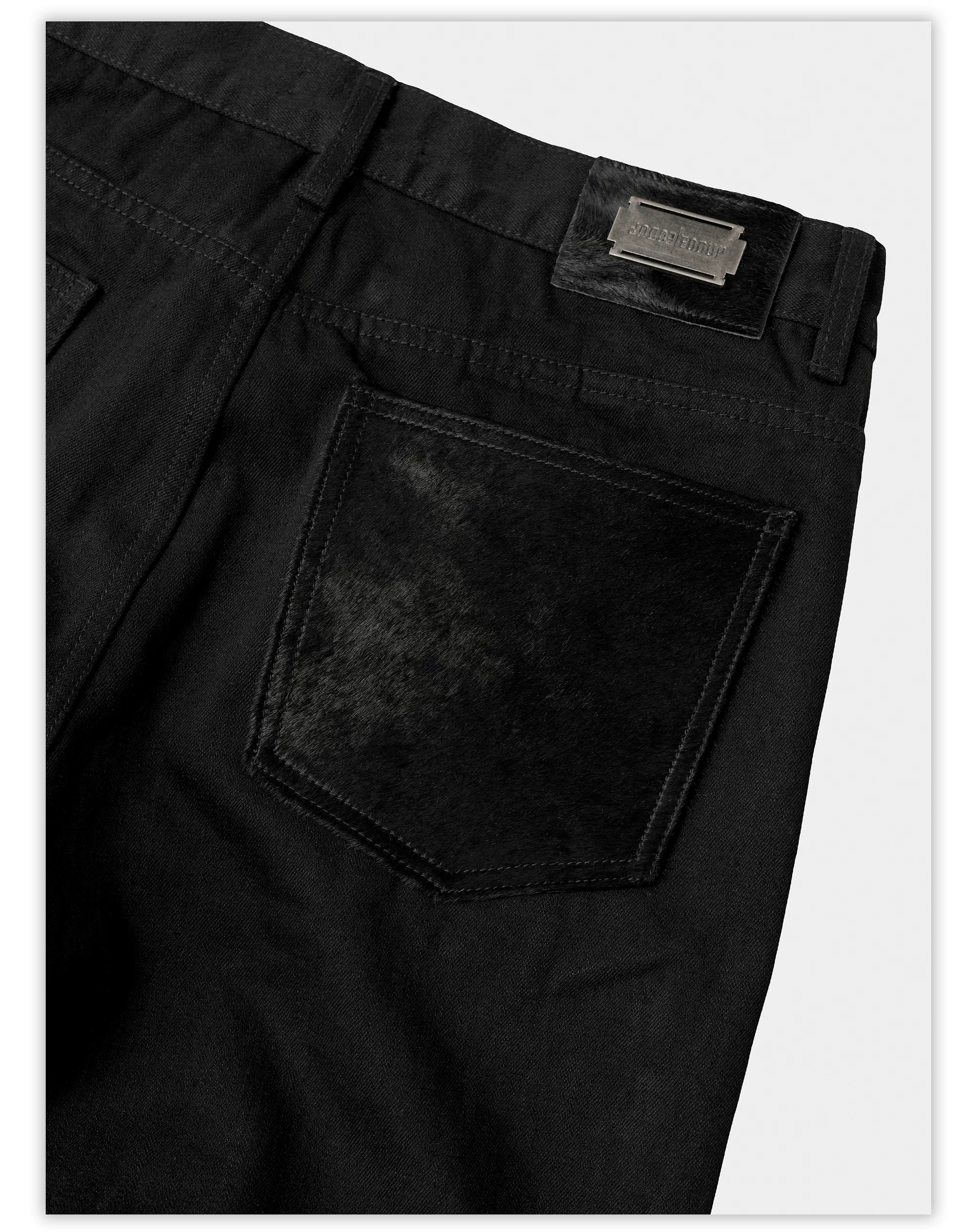 Heavy Black Boot-Cut Jeans