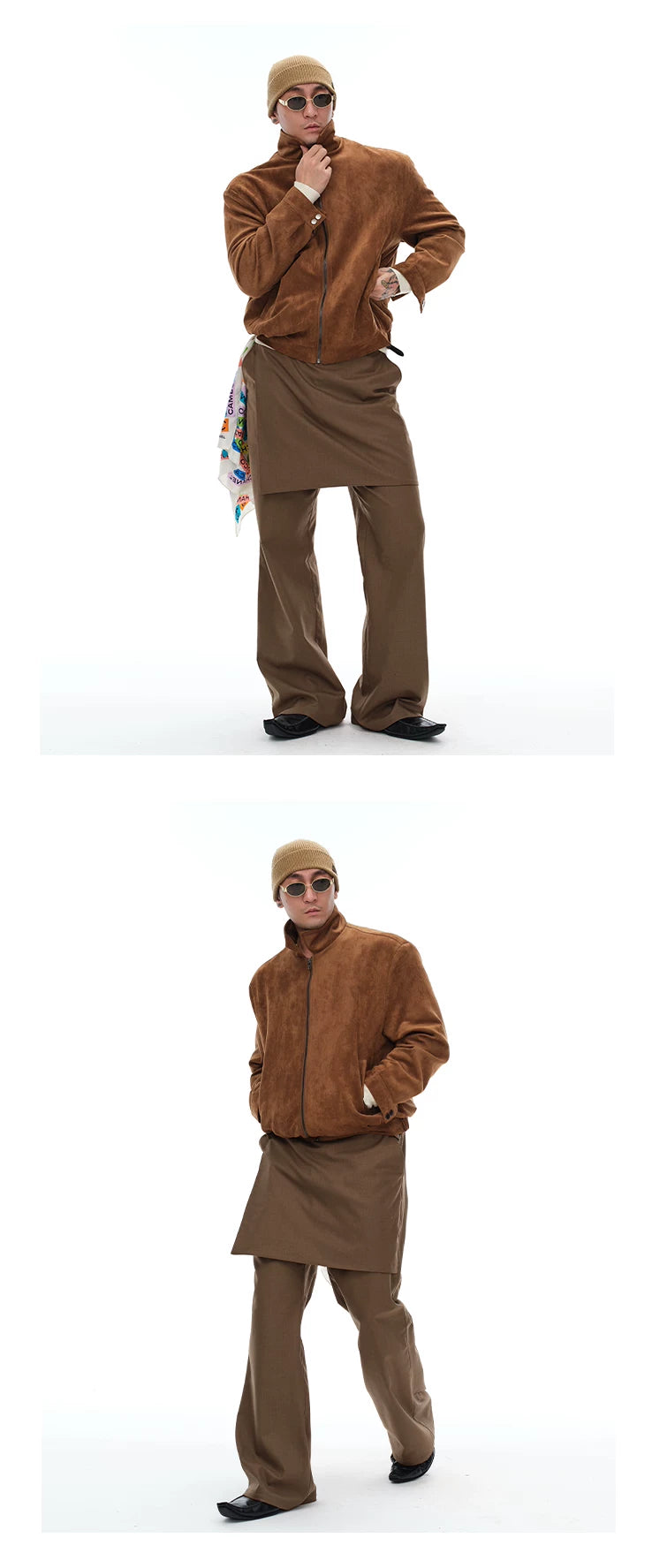 Unisex Vintage Suede Lapel Jacket