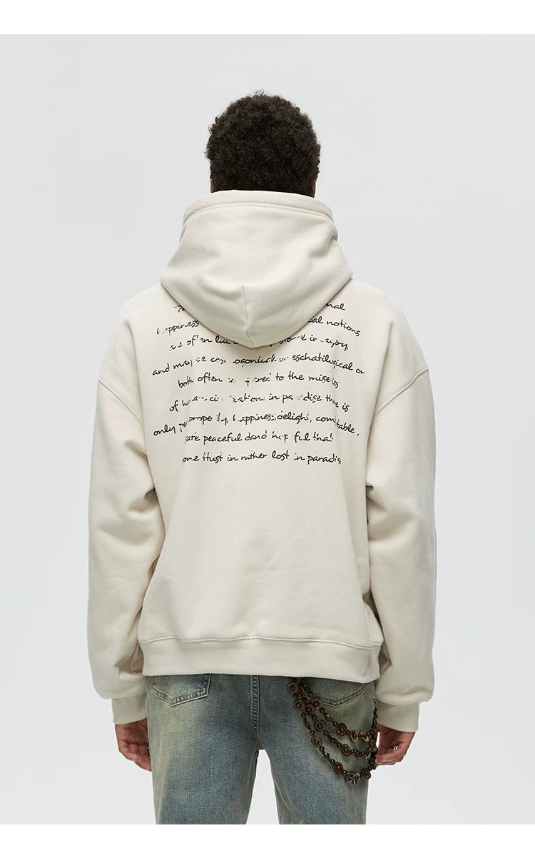 Vintage Print Men's Thick Hoodies