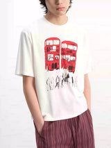 Red Bus Print Short Sleeve Tee
