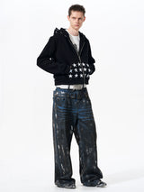 Men's Star Printed Hooded Jacket