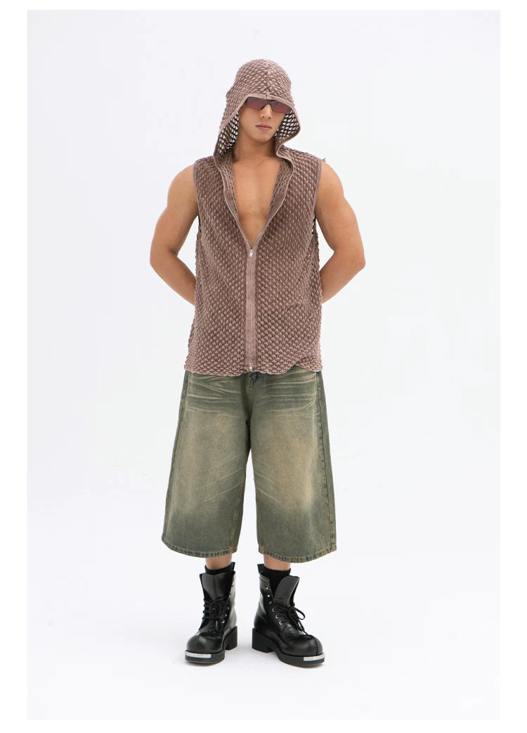 Men's Loose Cropped Denim Shorts