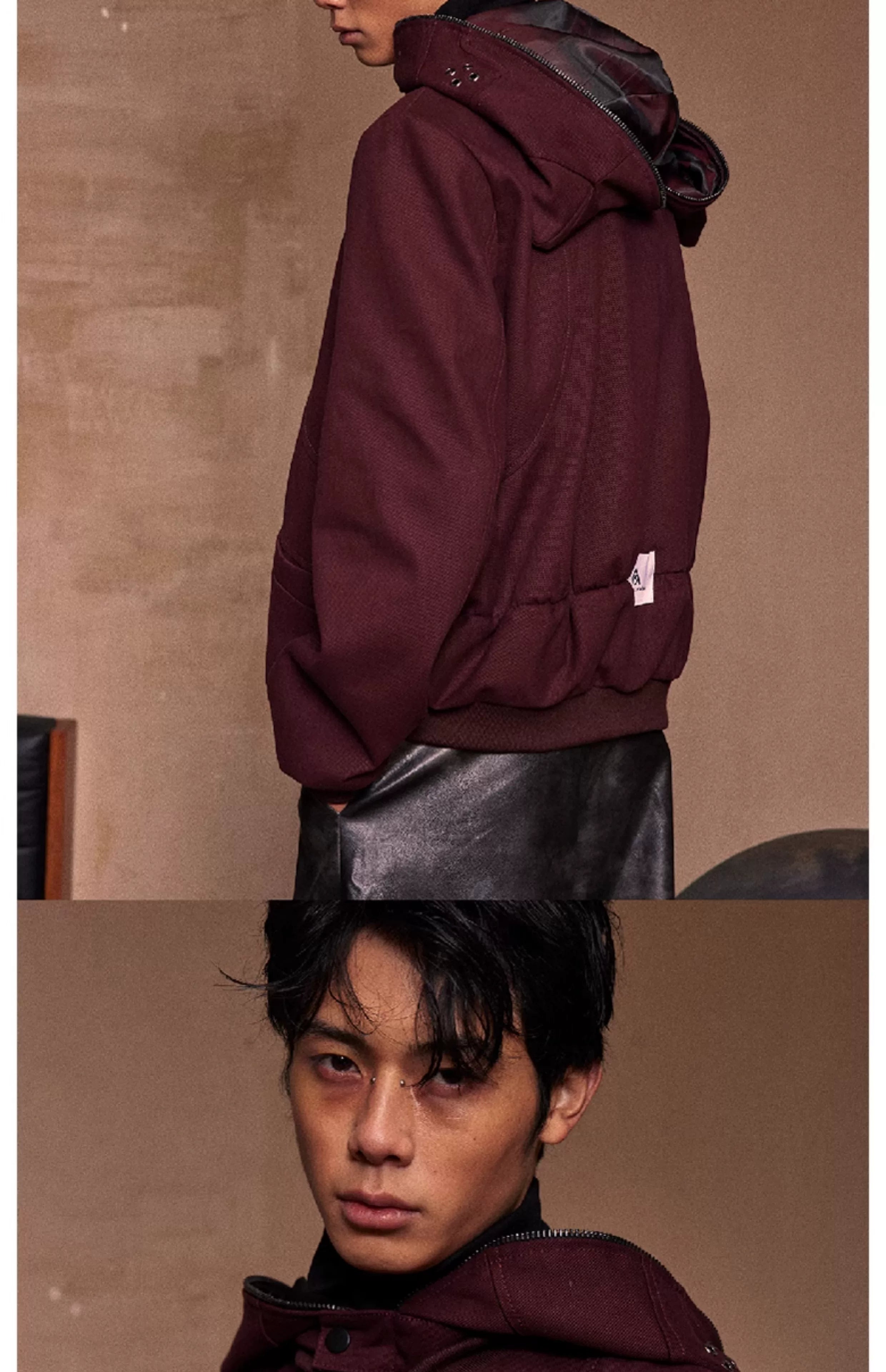 Cat Ear Zip Hooded Work Jacket