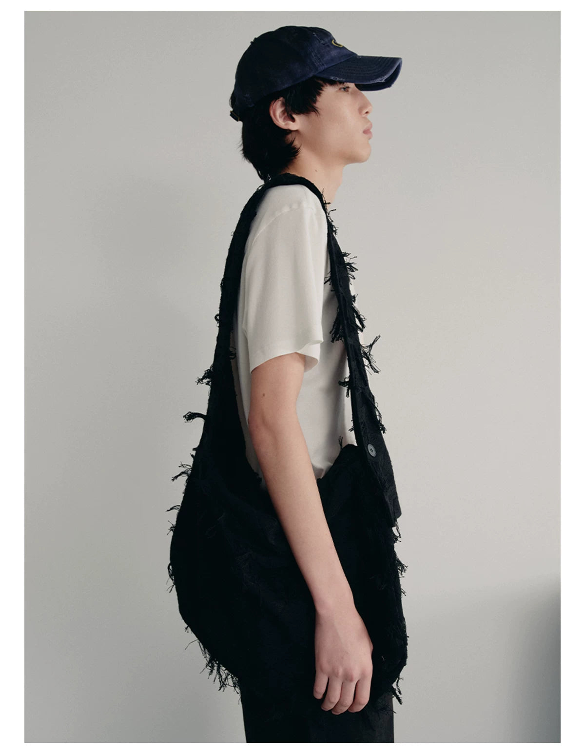 Curved Fringed Diamond Mummy Bag