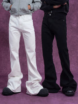 Men's Slim-fit Full-length Two-tone Flared Jeans