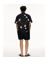 Black Rose Cuban Collar Hawaiian Shirt