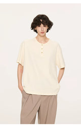 Couple Amber Waffle Boxy Henley Tees