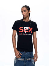 Streetwear Letter Print Crew Neck Tees