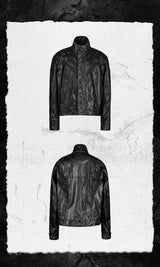 Oversized Distressed Nightfang Leather Biker Jacket