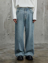 Vintage Washed Flared Denim Pants