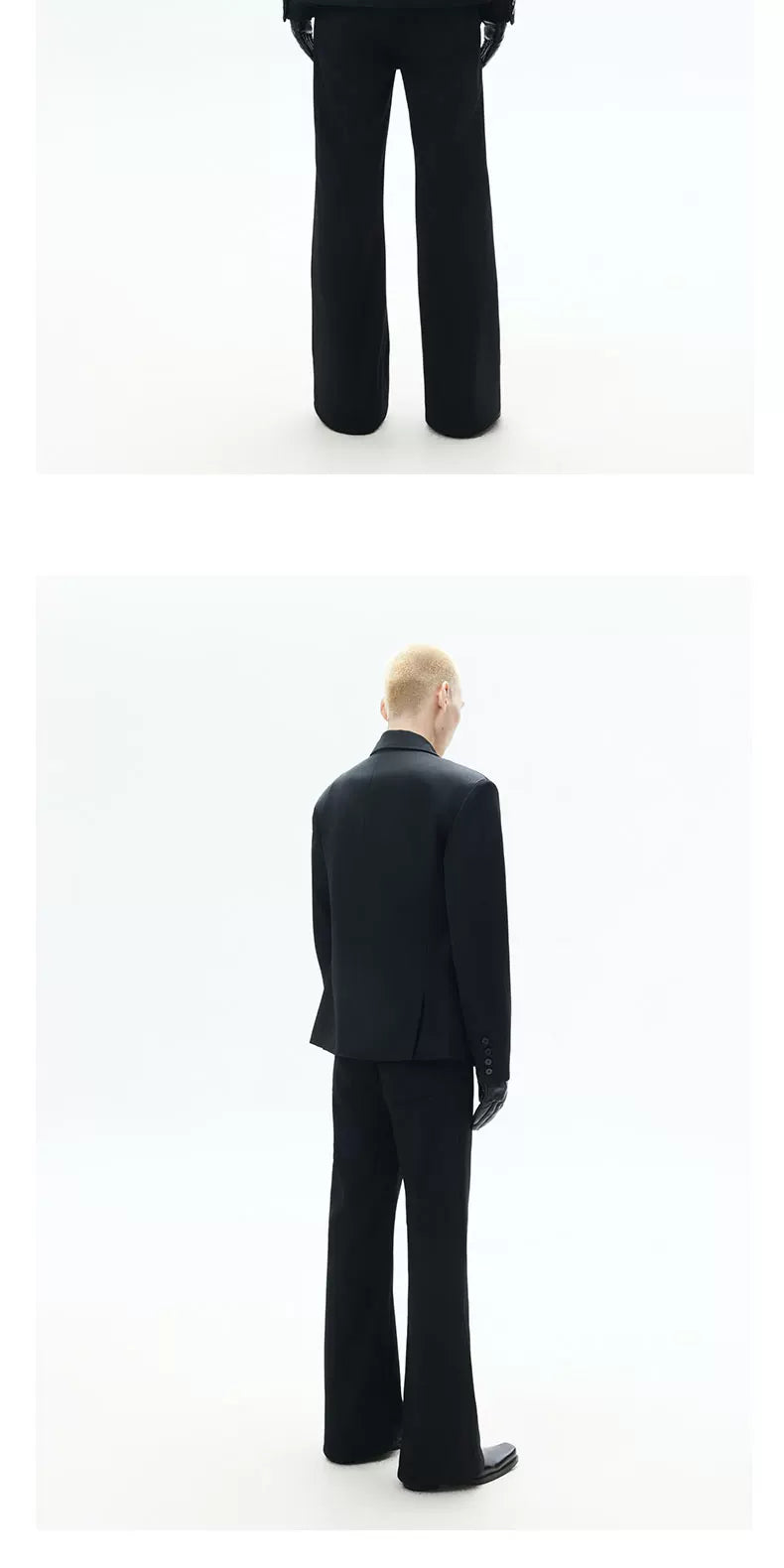 Loose Black Double-breasted Tailored Blazer