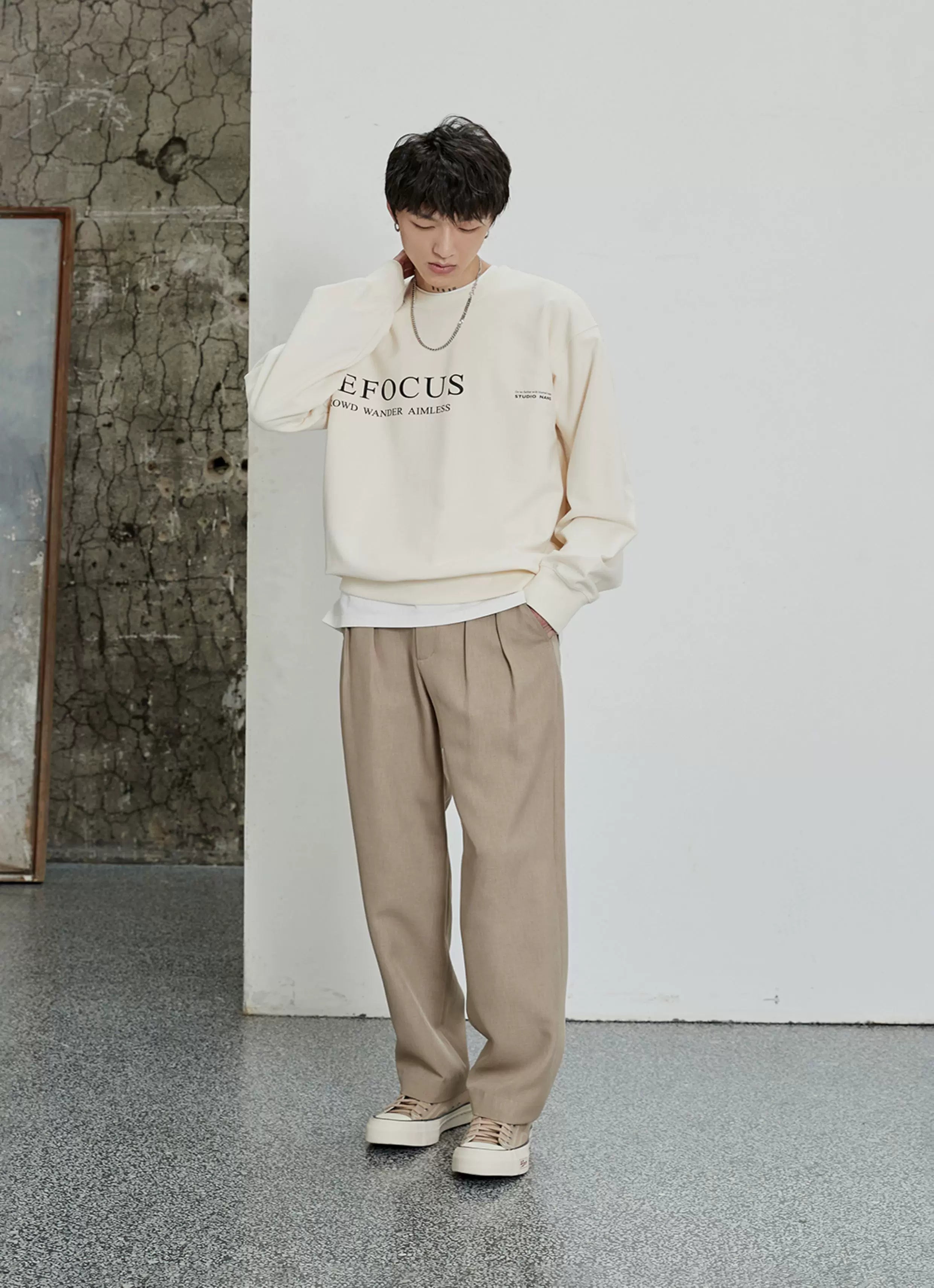 Pleated Wide Leg Suit Pants