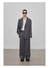 Adjustable Waist Wool Blend Dress Pants