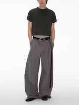 Plaid Pleated Wide Leg Pants