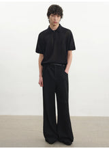 Cutout Ribbed Cotton Polo Shirts