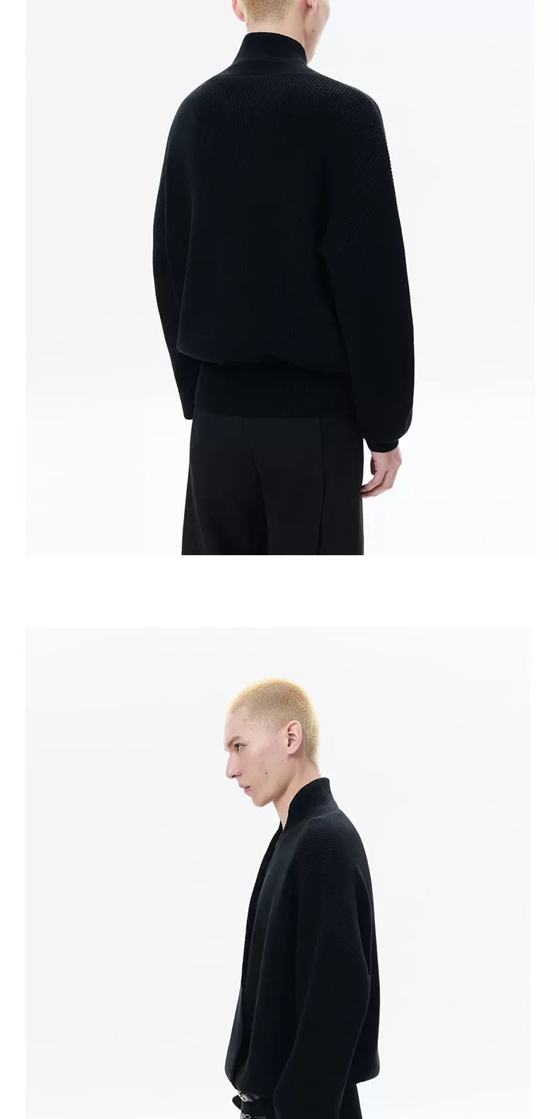 Loose Cross Buckle Strap Knit Sweater